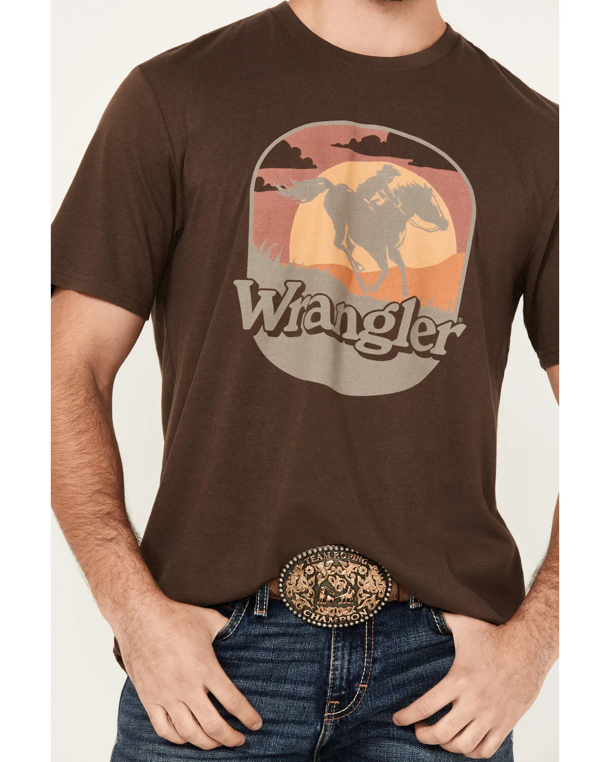 Wrangler Men's Boot Barn Exclusive Cowboy Scenic Logo Short Sleeve Graphic Print