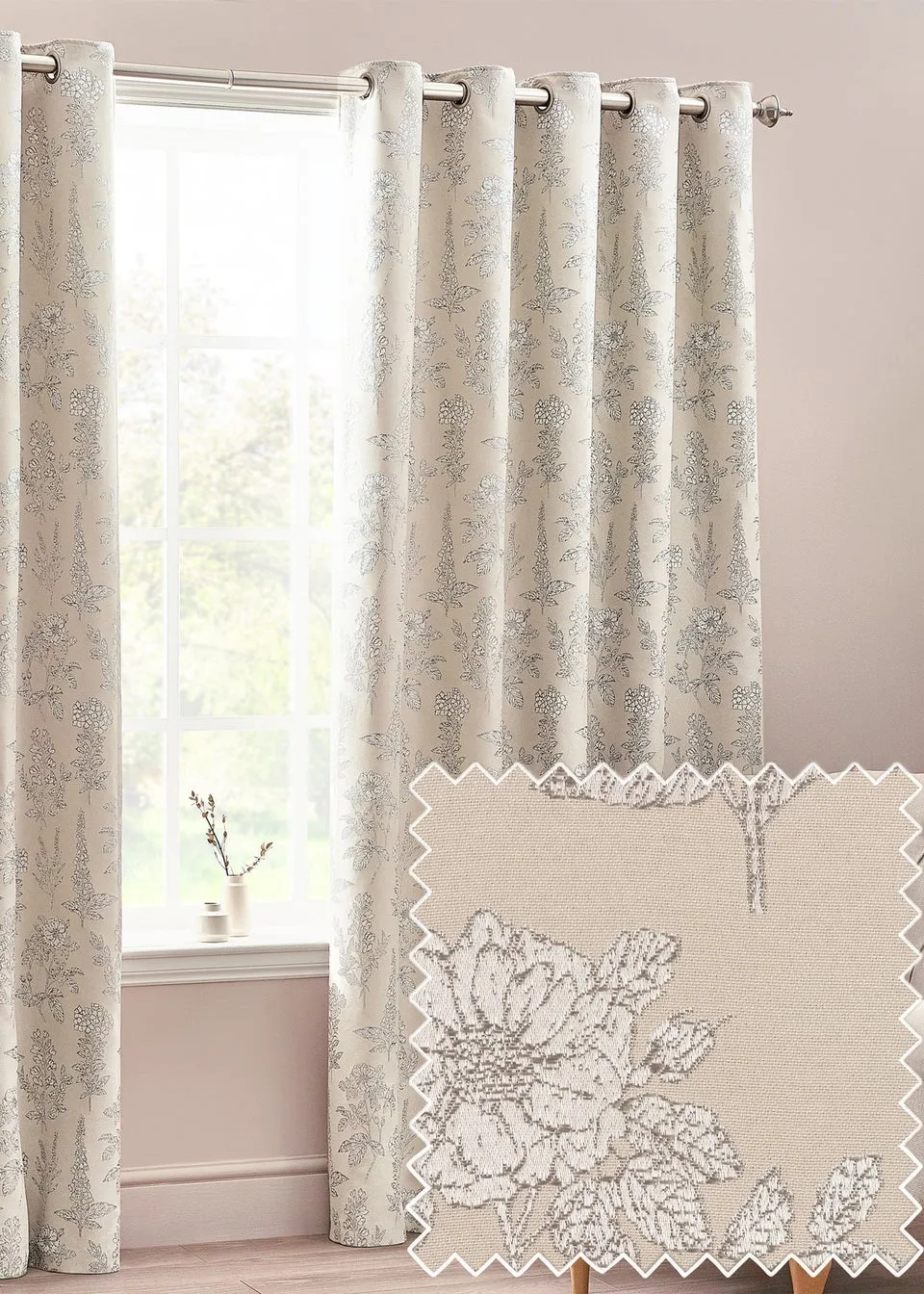 Wylder Nature Sophia Floral Eyelet Curtains